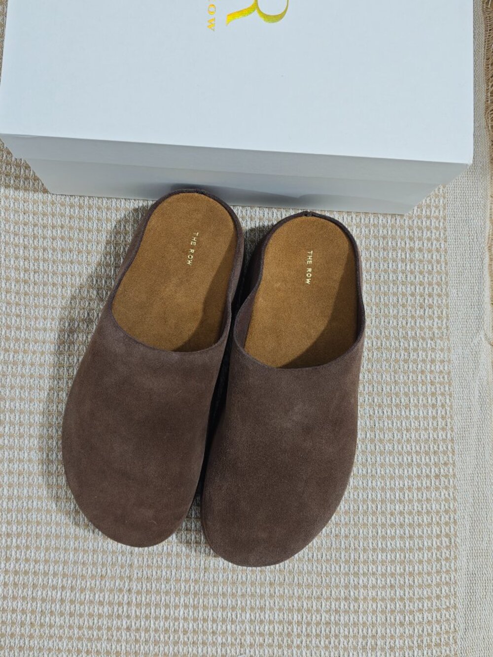 he Row Brown Suede Mule Slip On Clogs